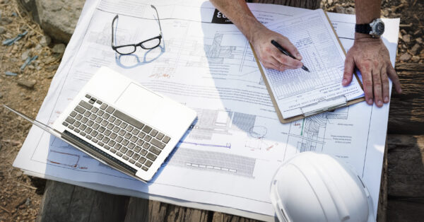 Site engineer on a construction site